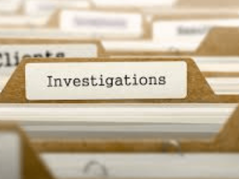 a folder which says "investigation"