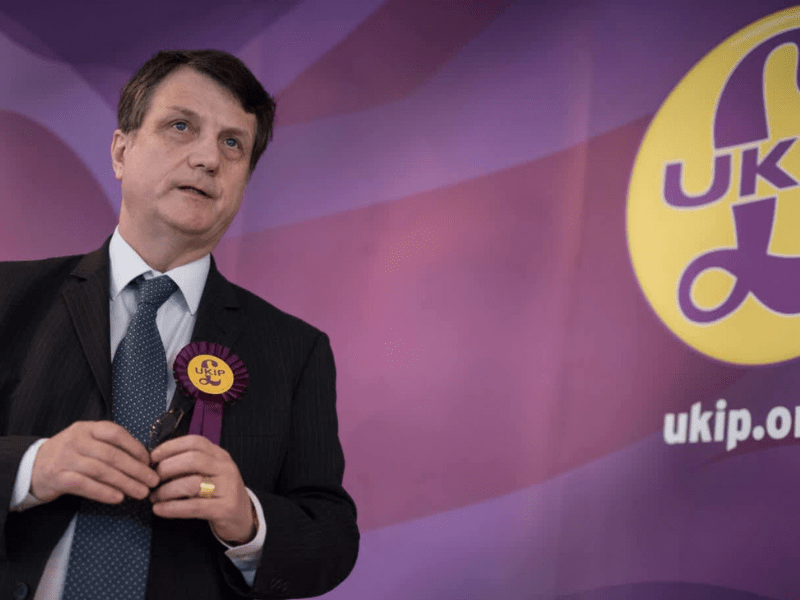 UKIP leader Gerard Batten speaking at the UKIP conference
