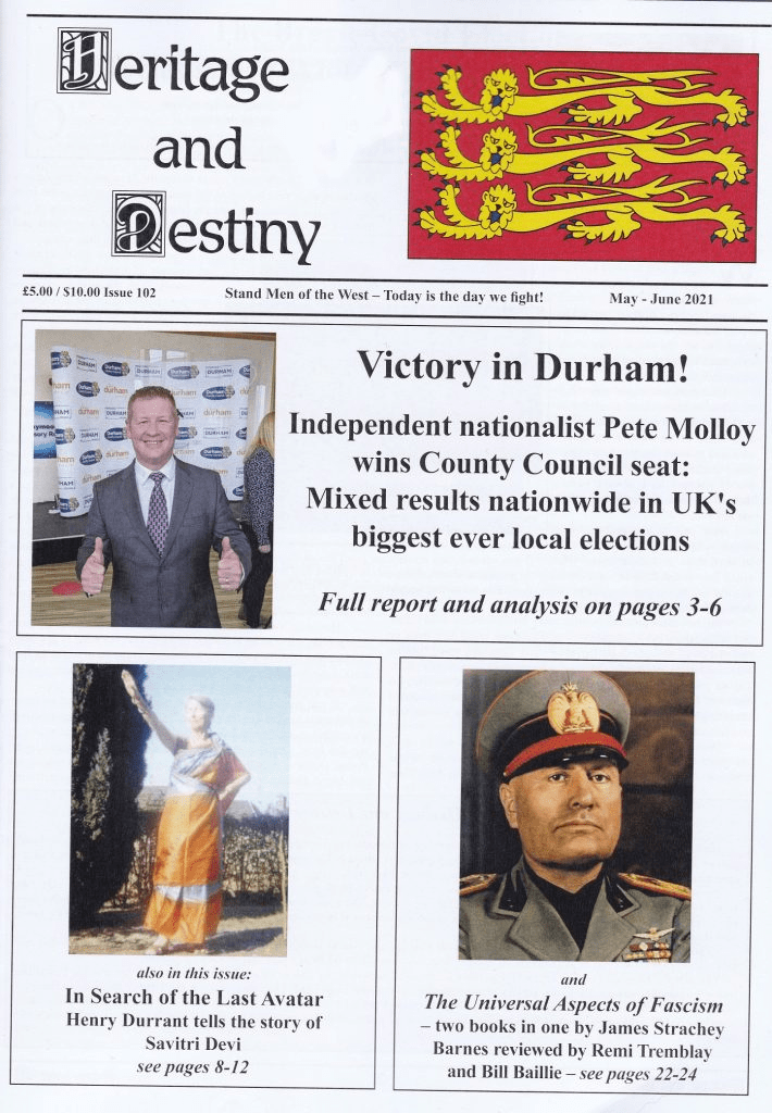 Front page of Heritage and Destiny magazine
